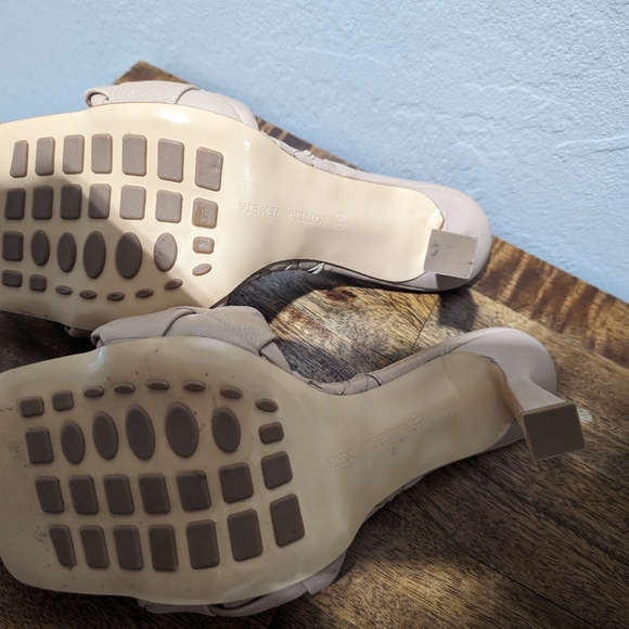 Bottega Veneta Libo Leather square  toe heel sandals women's size 39 tan - Picture 6 of 8